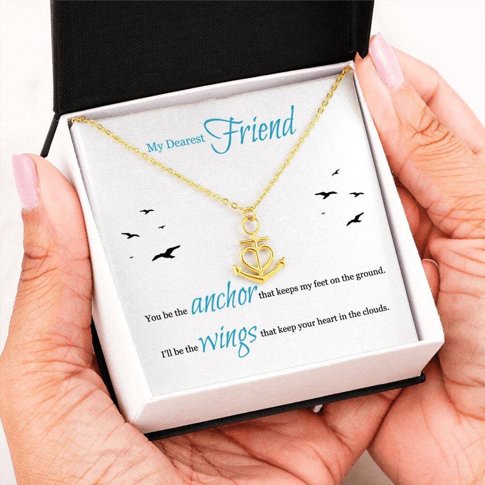 My Dearest Friend - I'll Be The Wings - Anchor Necklace - Celeste Jewel