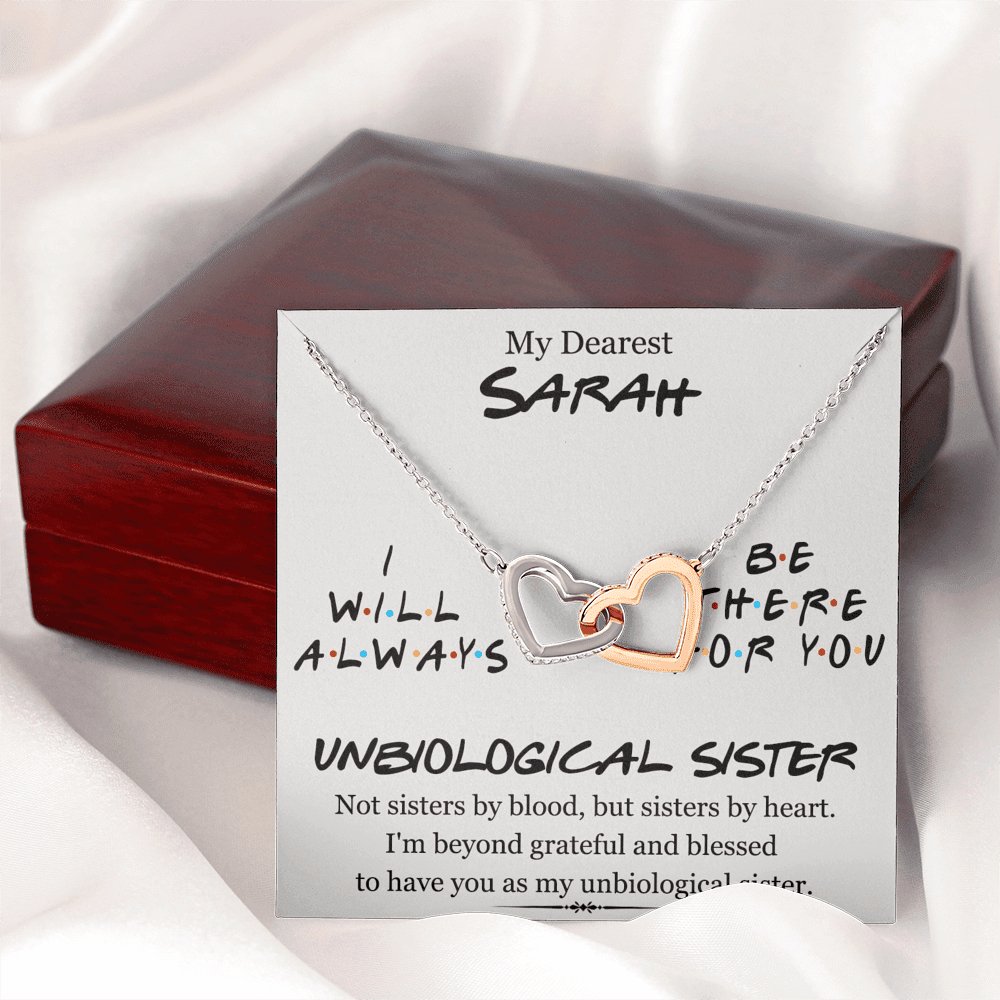 My Dearest Unbiological Sister - Interlocking Hearts Necklace - Celeste Jewel