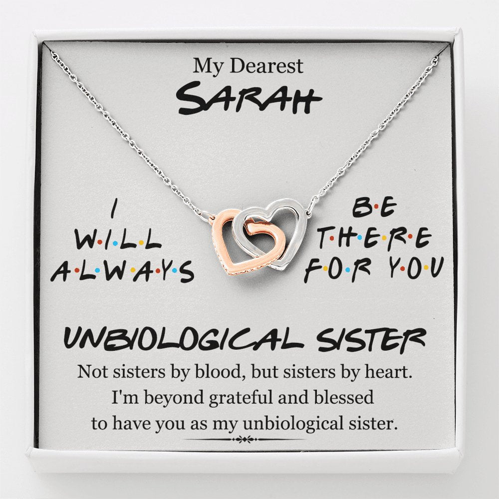 My Dearest Unbiological Sister - Interlocking Hearts Necklace - Celeste Jewel