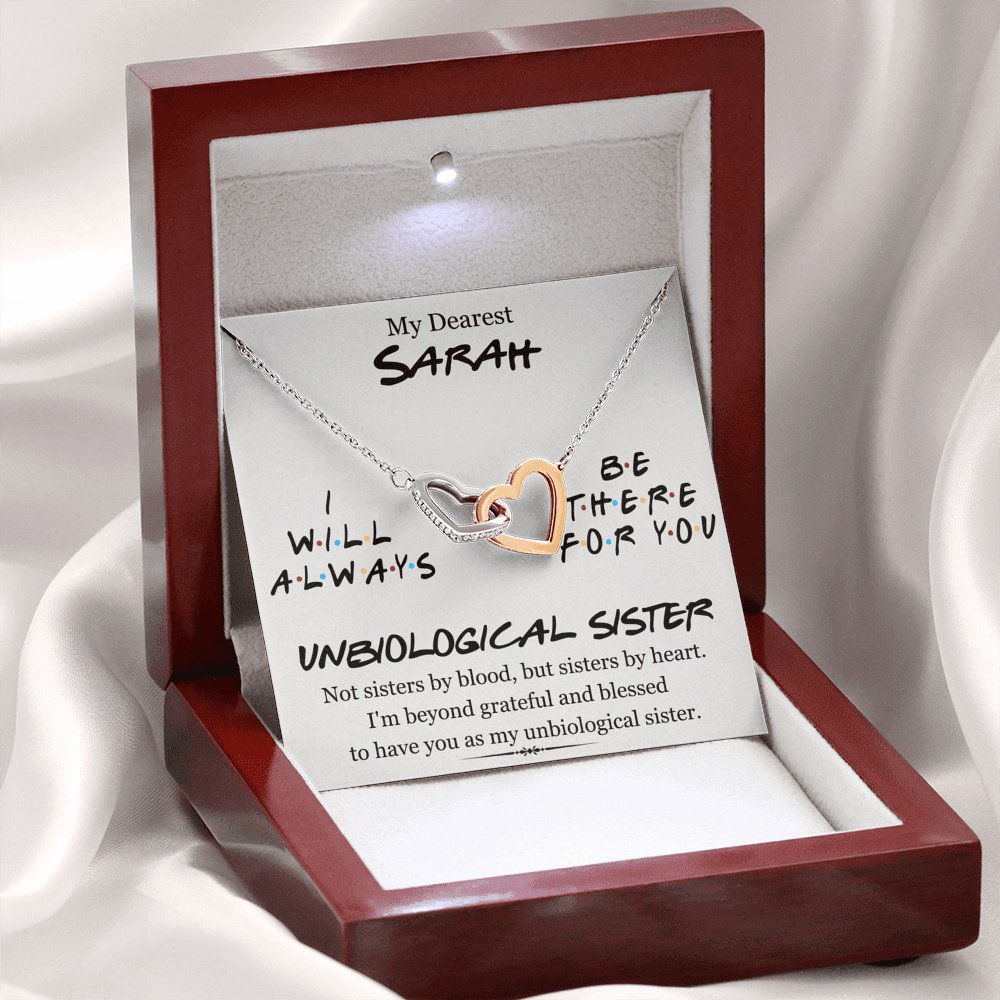 My Dearest Unbiological Sister - Interlocking Hearts Necklace - Celeste Jewel