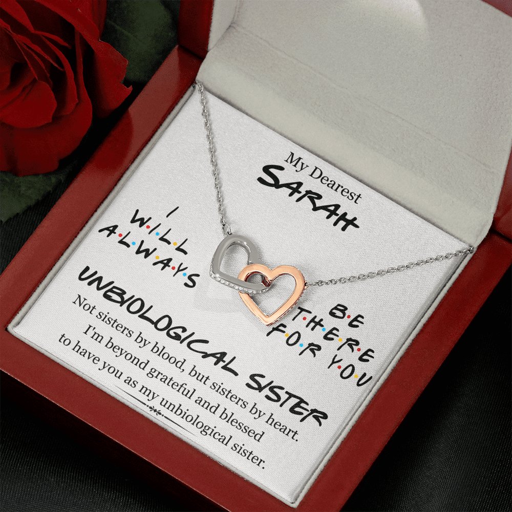 My Dearest Unbiological Sister - Interlocking Hearts Necklace - Celeste Jewel