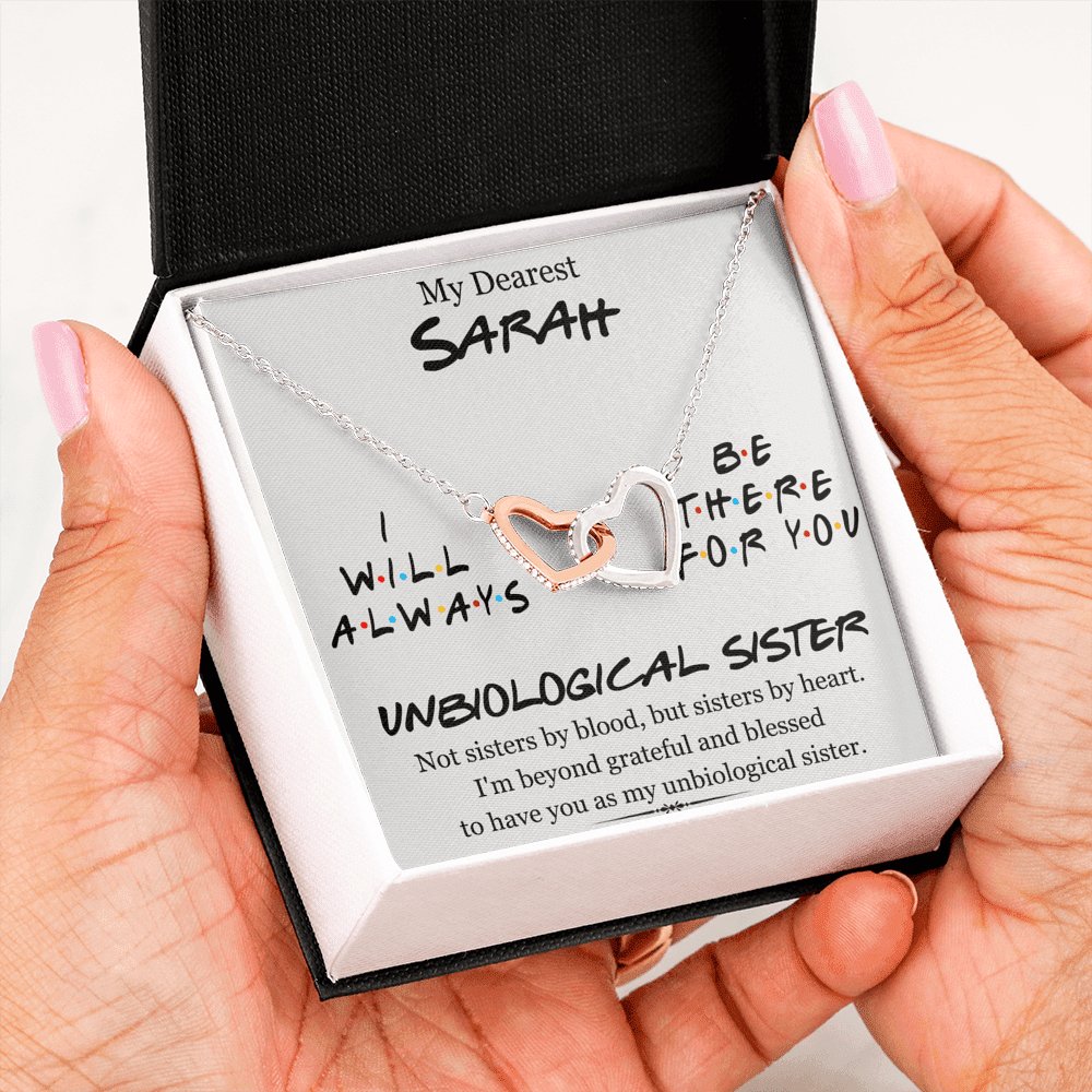 My Dearest Unbiological Sister - Interlocking Hearts Necklace - Celeste Jewel