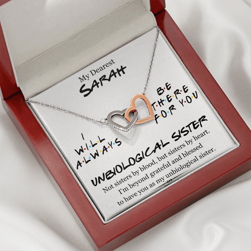My Dearest Unbiological Sister - Interlocking Hearts Necklace - Celeste Jewel