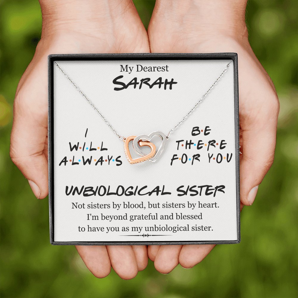 My Dearest Unbiological Sister - Interlocking Hearts Necklace - Celeste Jewel
