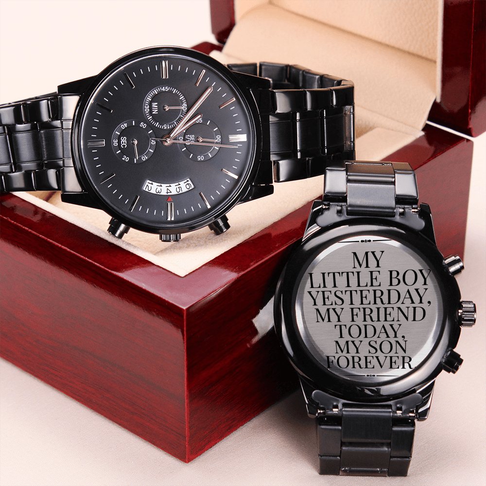 My Son Forever - Black Chronograph Watch - Celeste Jewel