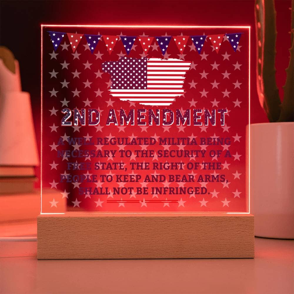 Patriotic Gift - 2nd Amendment - Acrylic Square Plaque - Celeste Jewel