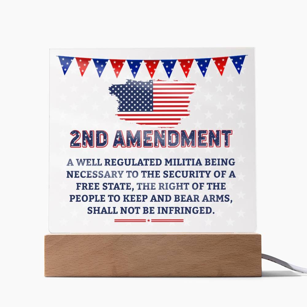 Patriotic Gift - 2nd Amendment - Acrylic Square Plaque - Celeste Jewel