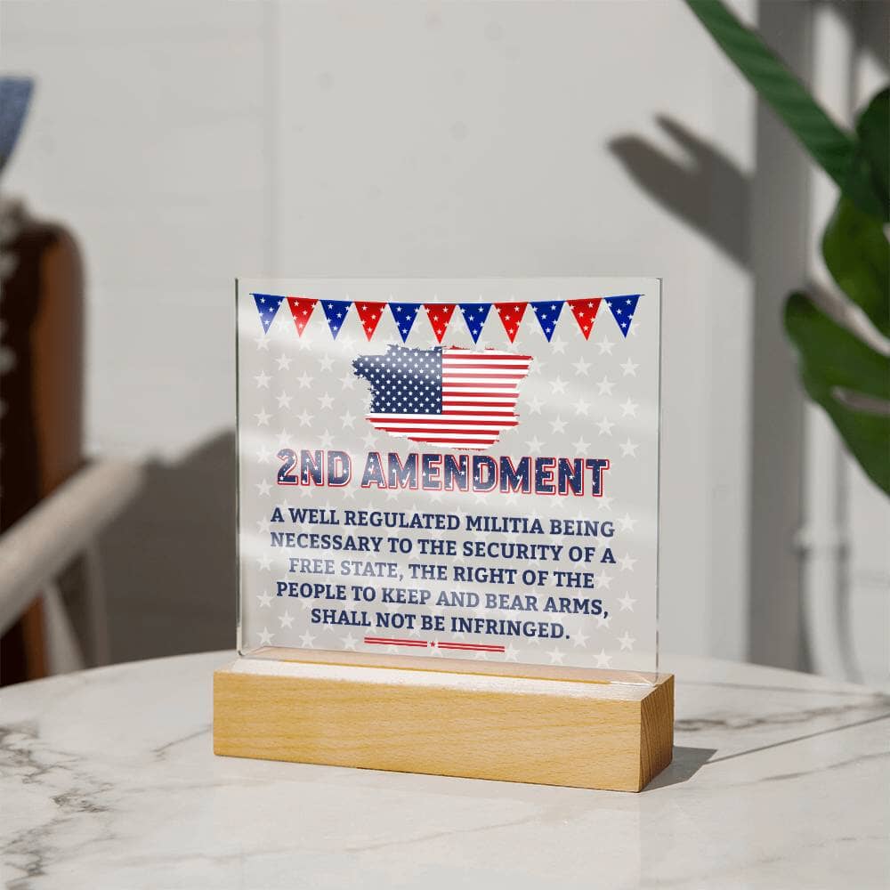 Patriotic Gift - 2nd Amendment - Acrylic Square Plaque - Celeste Jewel