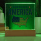 Patriotic Gift - God Bless America - Acrylic Square Plaque - Celeste Jewel