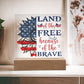 Patriotic Gift - Land Of The Free - Acrylic Square Plaque - Celeste Jewel