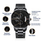 Personalized Black Chronograph Watch For Men - Celeste Jewel