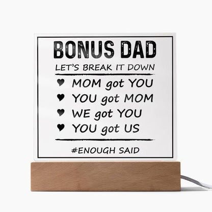 Personalized Gift For Bonus Dad - Acrylic Square Plaque - Celeste Jewel