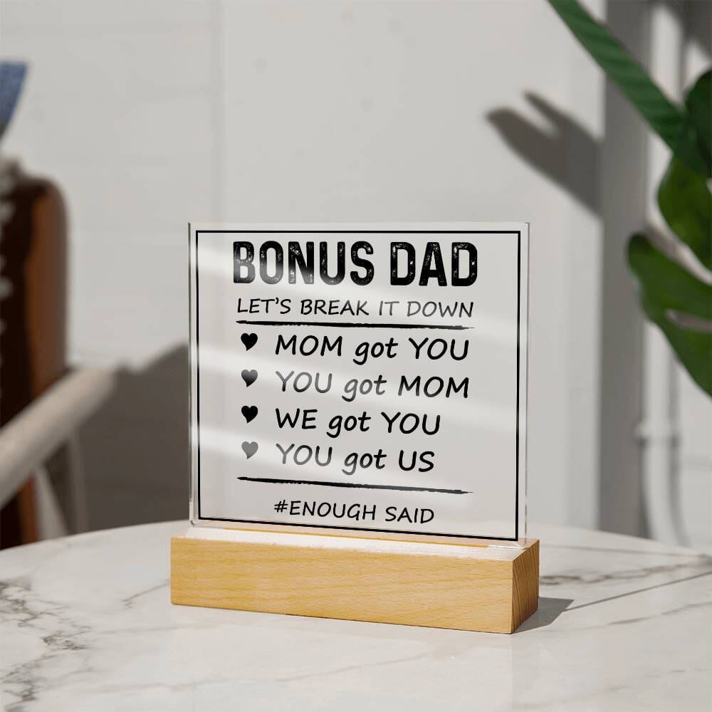 Personalized Gift For Bonus Dad - Acrylic Square Plaque - Celeste Jewel