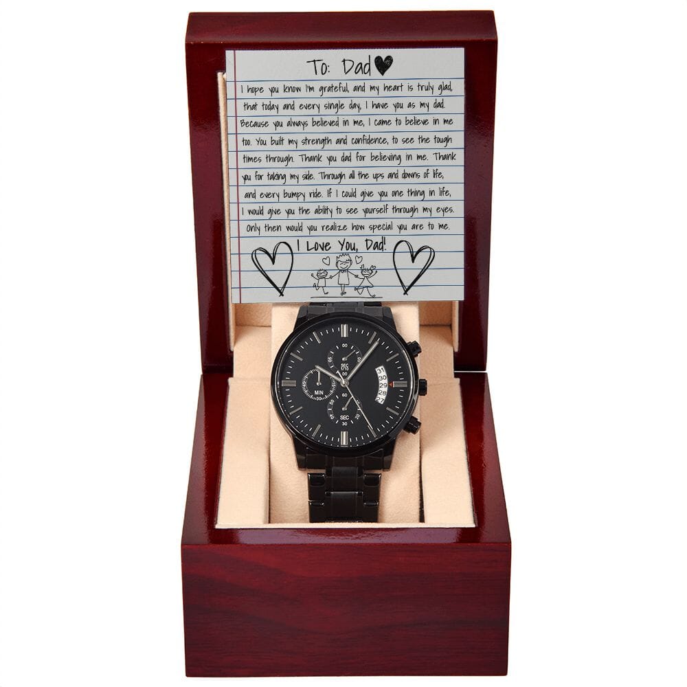 Personalized Gift For Dad - How Special You Are To Me - Black Chronograph Watch - Celeste Jewel