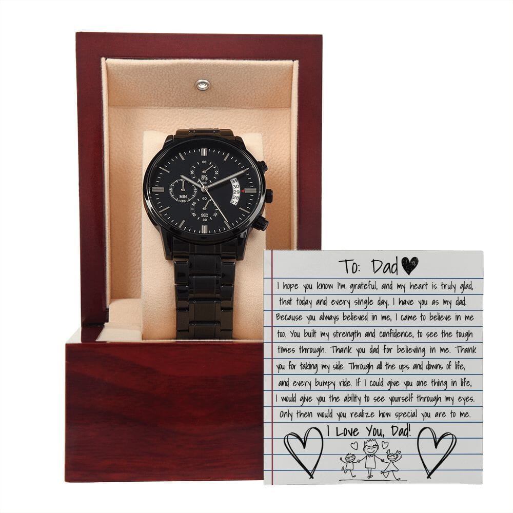 Personalized Gift For Dad - How Special You Are To Me - Black Chronograph Watch - Celeste Jewel