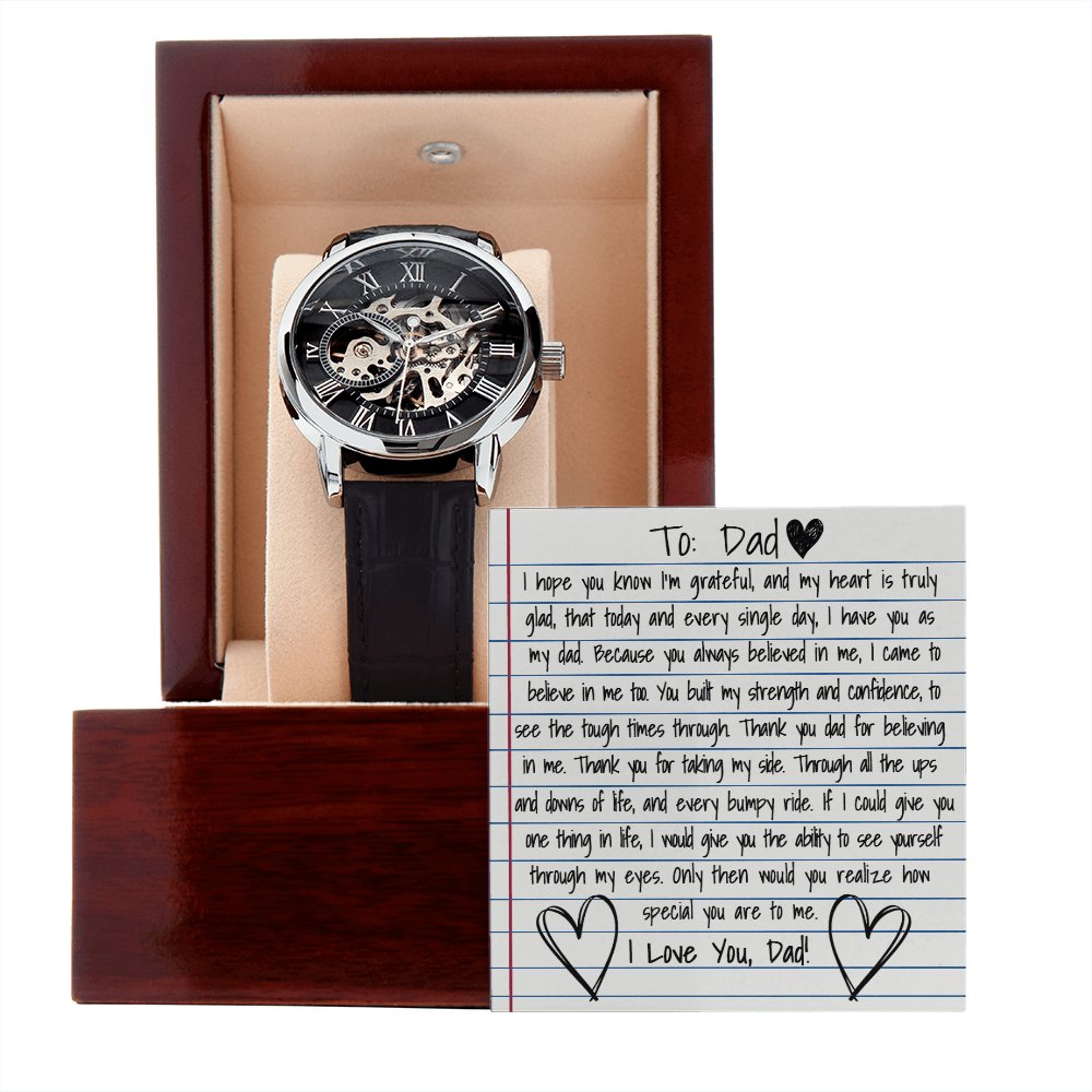 Personalized Gift For Dad - How Special You Are To Me - Men's Skeleton Watch - Celeste Jewel