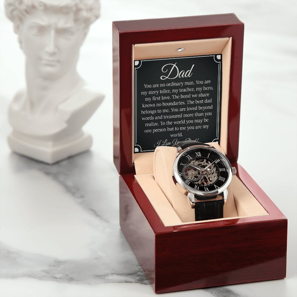 Personalized Gift For Dad - You Are My World - Skeleton Watch - Celeste Jewel