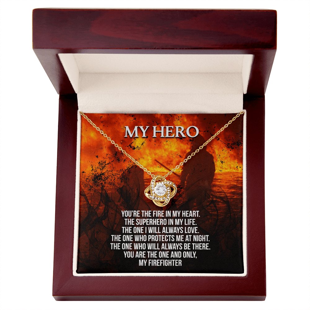 Personalized Gift For Firefighter - My Hero - Love Knot Necklace - Celeste Jewel
