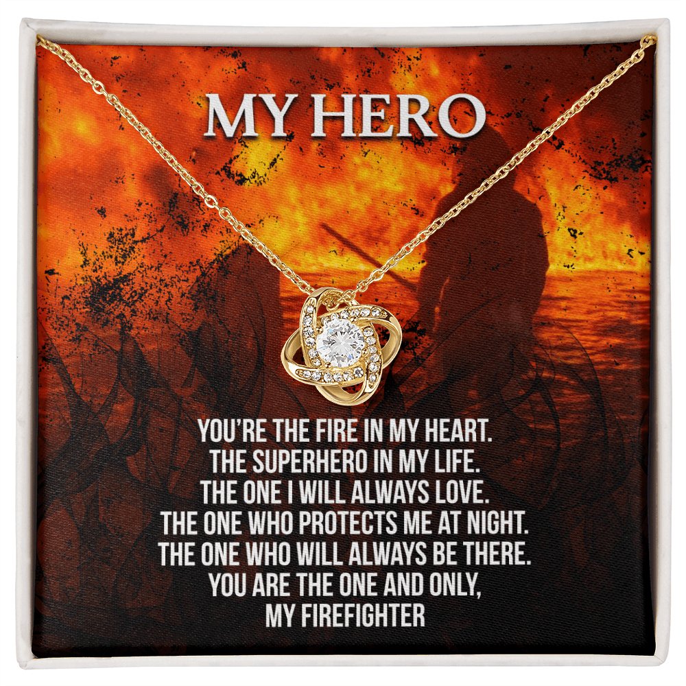 Personalized Gift For Firefighter - My Hero - Love Knot Necklace - Celeste Jewel