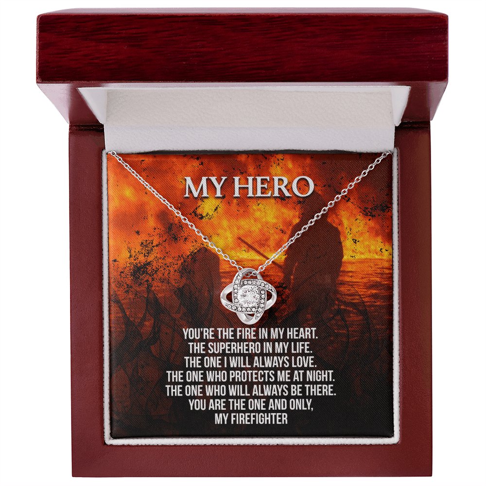 Personalized Gift For Firefighter - My Hero - Love Knot Necklace - Celeste Jewel