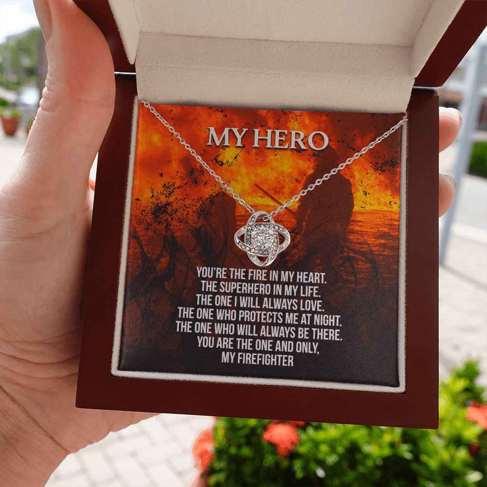 Personalized Gift For Firefighter - My Hero - Love Knot Necklace - Celeste Jewel