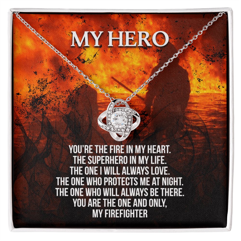 Personalized Gift For Firefighter - My Hero - Love Knot Necklace - Celeste Jewel