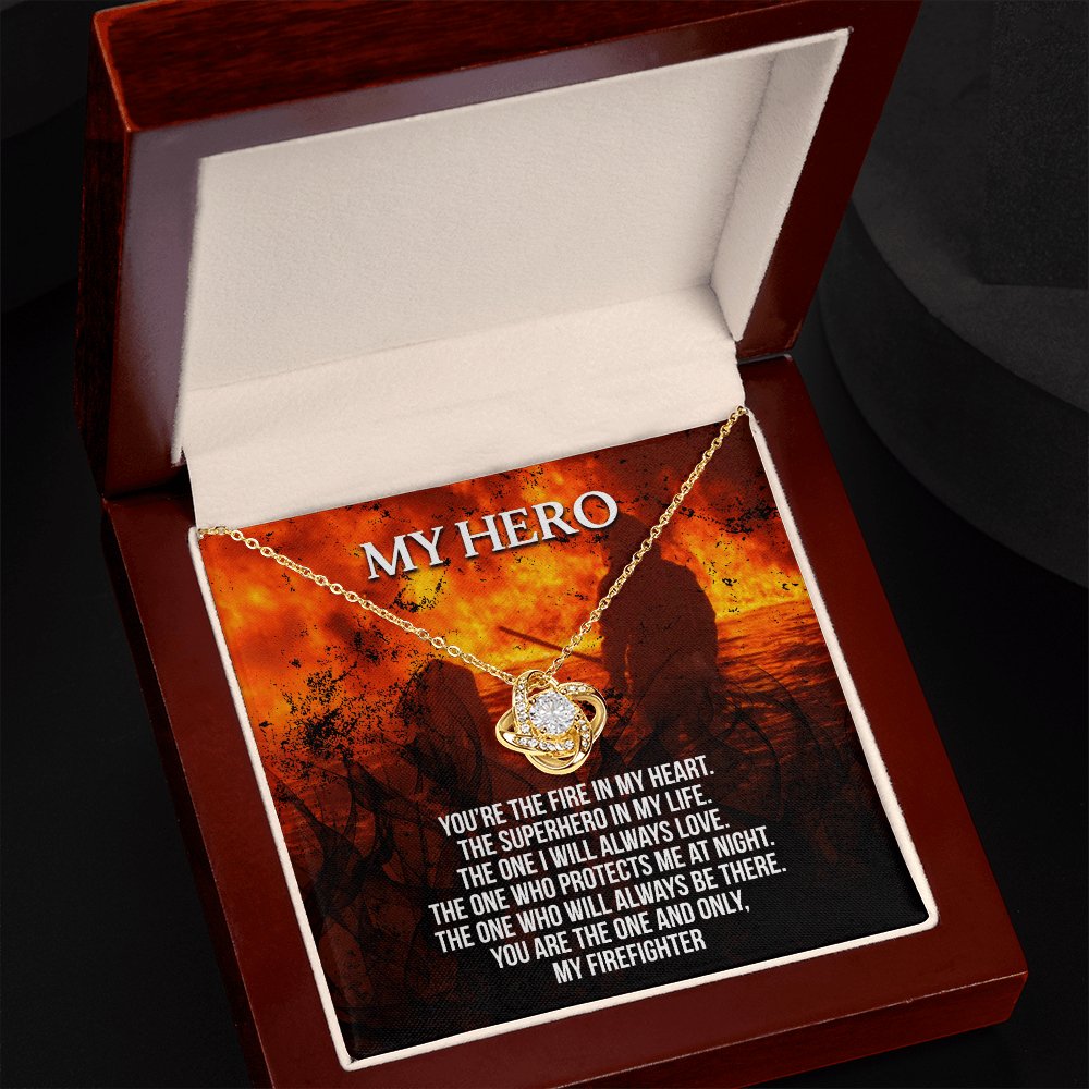 Personalized Gift For Firefighter - My Hero - Love Knot Necklace - Celeste Jewel
