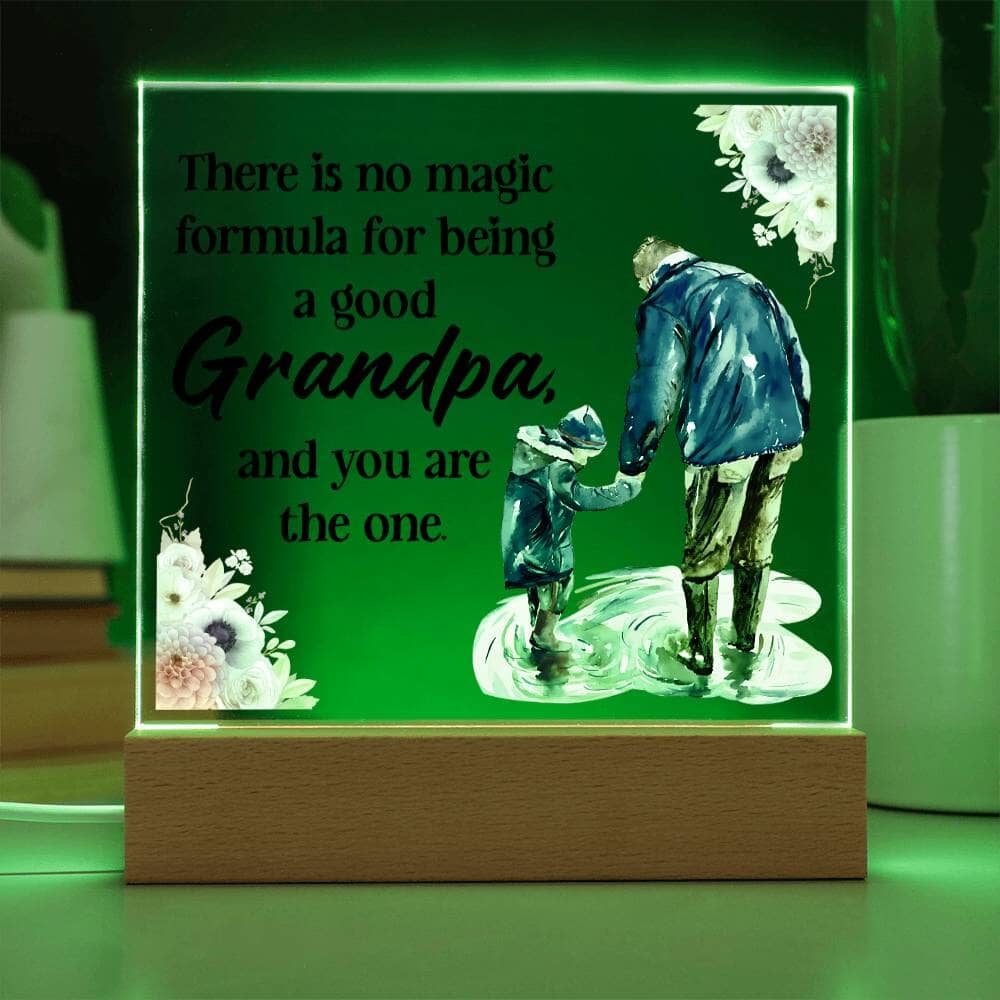Personalized Gift For Grandpa - Acrylic Square Plaque Jewelry 