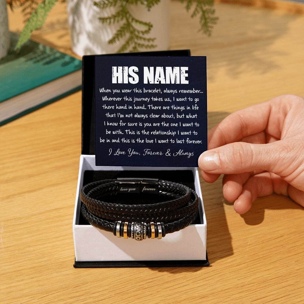Personalized Gift For Him - Love You Forever Bracelet - Celeste Jewel