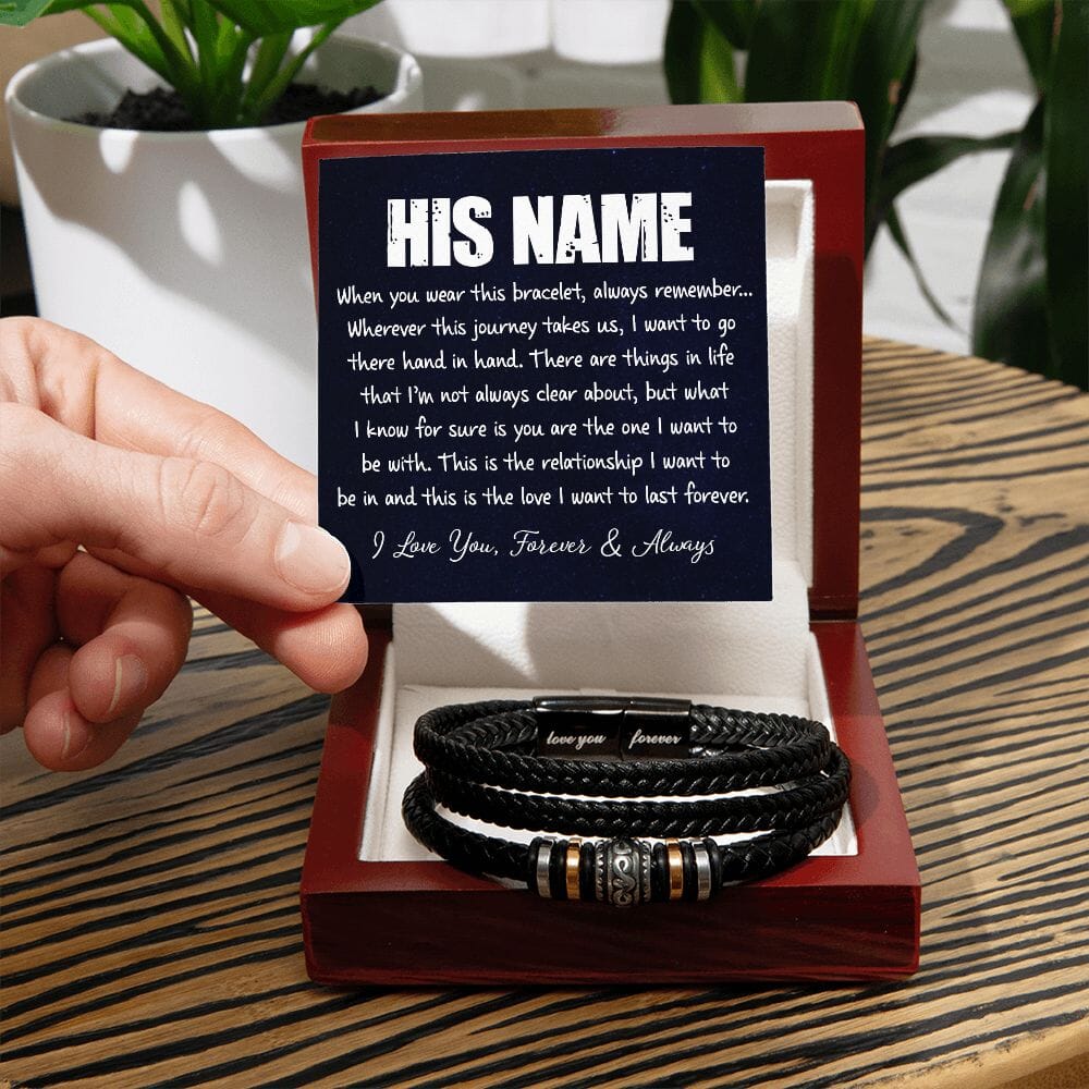 Personalized Gift For Him - Love You Forever Bracelet - Celeste Jewel