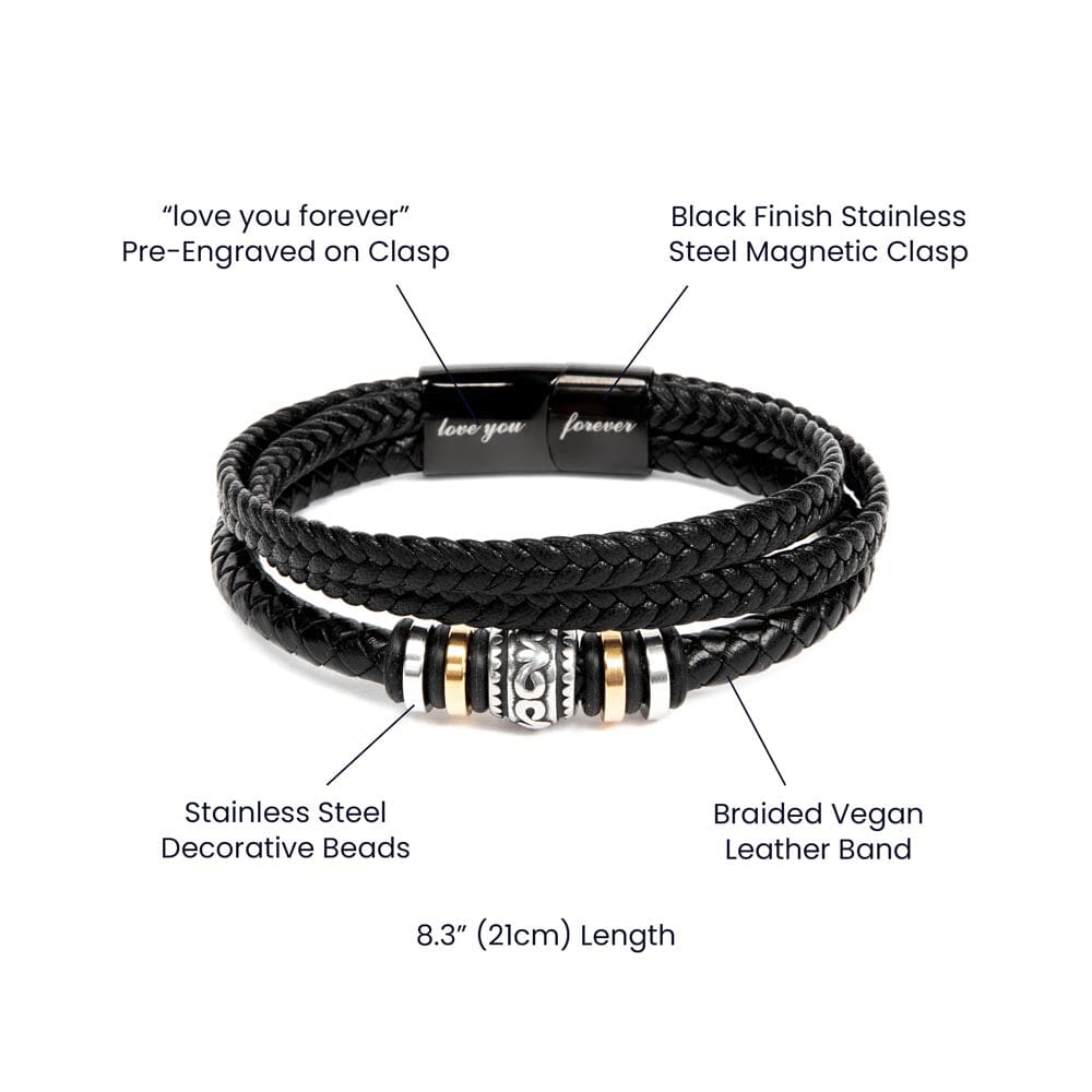Personalized Gift For Him - Love You Forever Bracelet Jewelry 