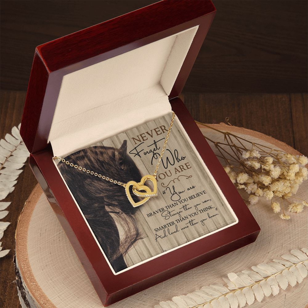 Personalized Gift For Horse Lover - Never Forget - Interlocking Hearts Necklace - Celeste Jewel