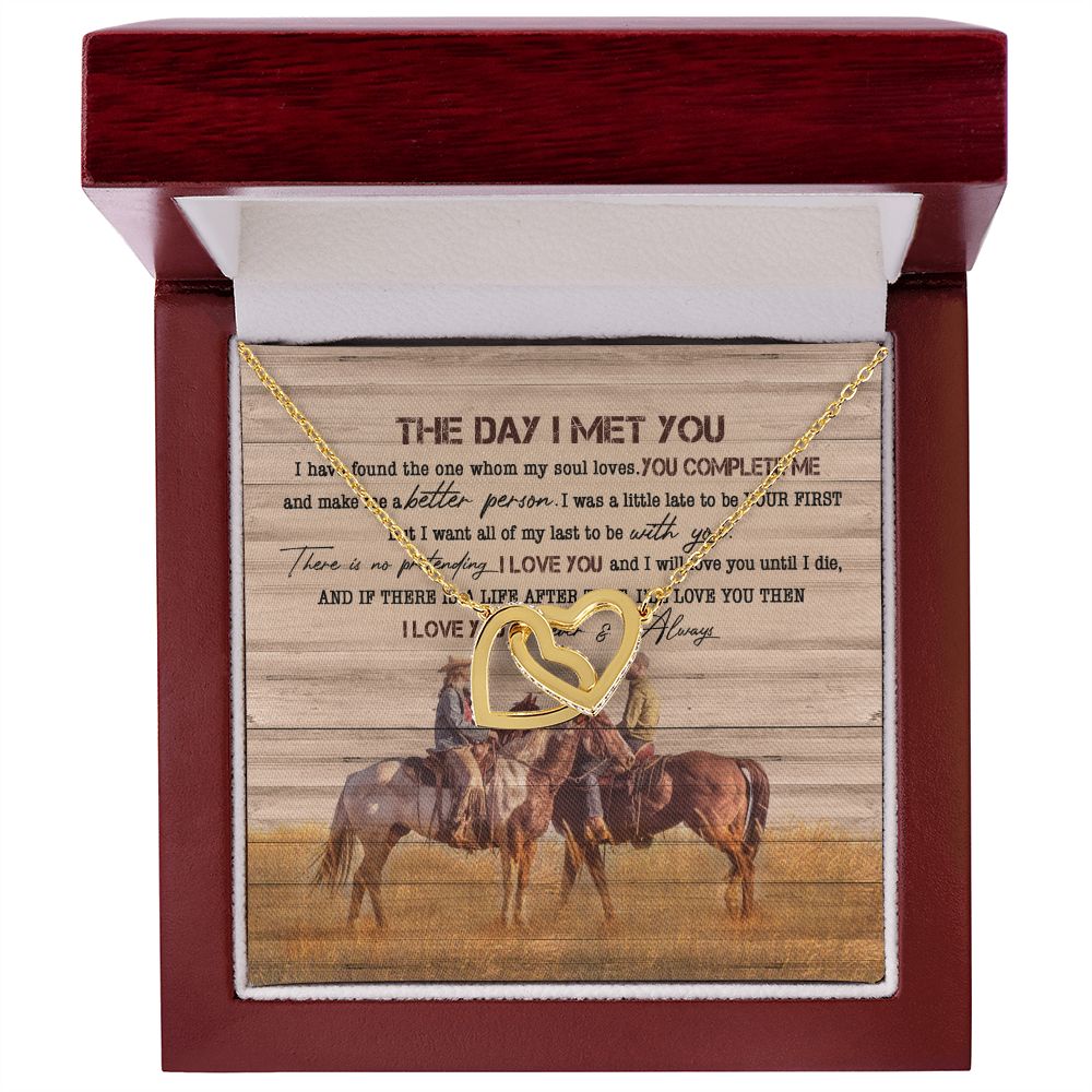 Personalized Gift For Horse Lover - The Day I Met You - Interlocking Hearts Necklace - Celeste Jewel