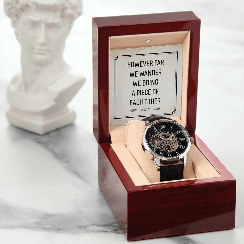 Personalized Gift For Long Distance - Men's Skeleton Watch - Celeste Jewel