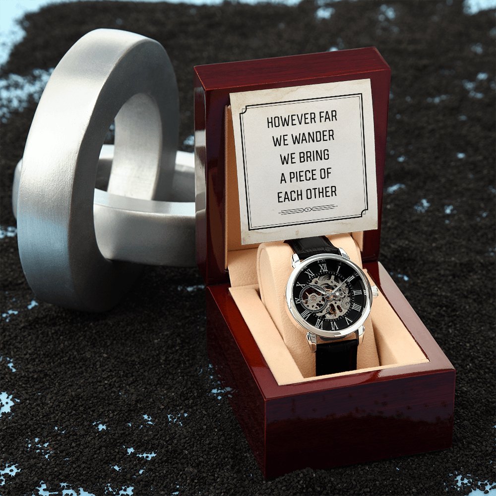 Personalized Gift For Long Distance - Men's Skeleton Watch - Celeste Jewel