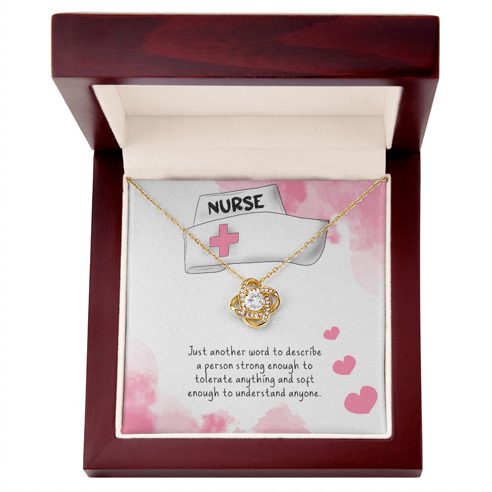 Personalized Gift For Nurse - Strong Enough - Love Knot Necklace - Celeste Jewel