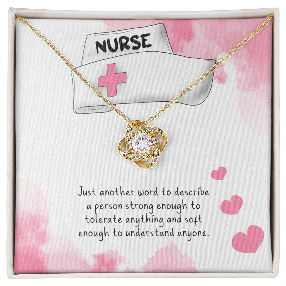 Personalized Gift For Nurse - Strong Enough - Love Knot Necklace - Celeste Jewel