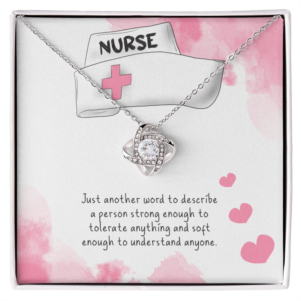 Personalized Gift For Nurse - Strong Enough - Love Knot Necklace - Celeste Jewel