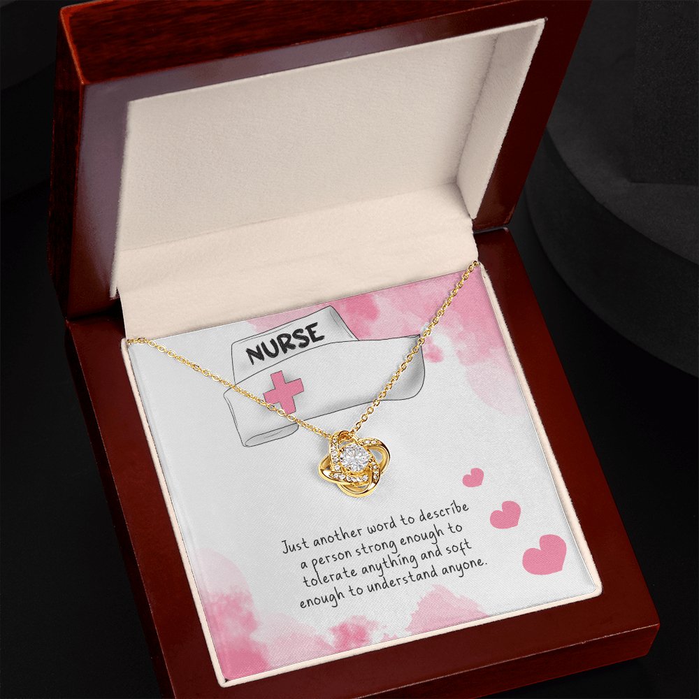 Personalized Gift For Nurse - Strong Enough - Love Knot Necklace - Celeste Jewel