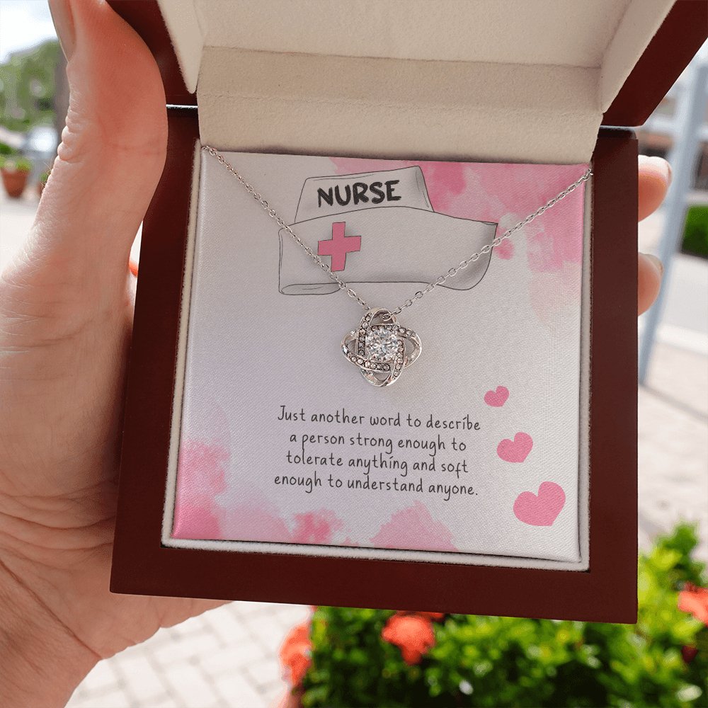 Personalized Gift For Nurse - Strong Enough - Love Knot Necklace - Celeste Jewel