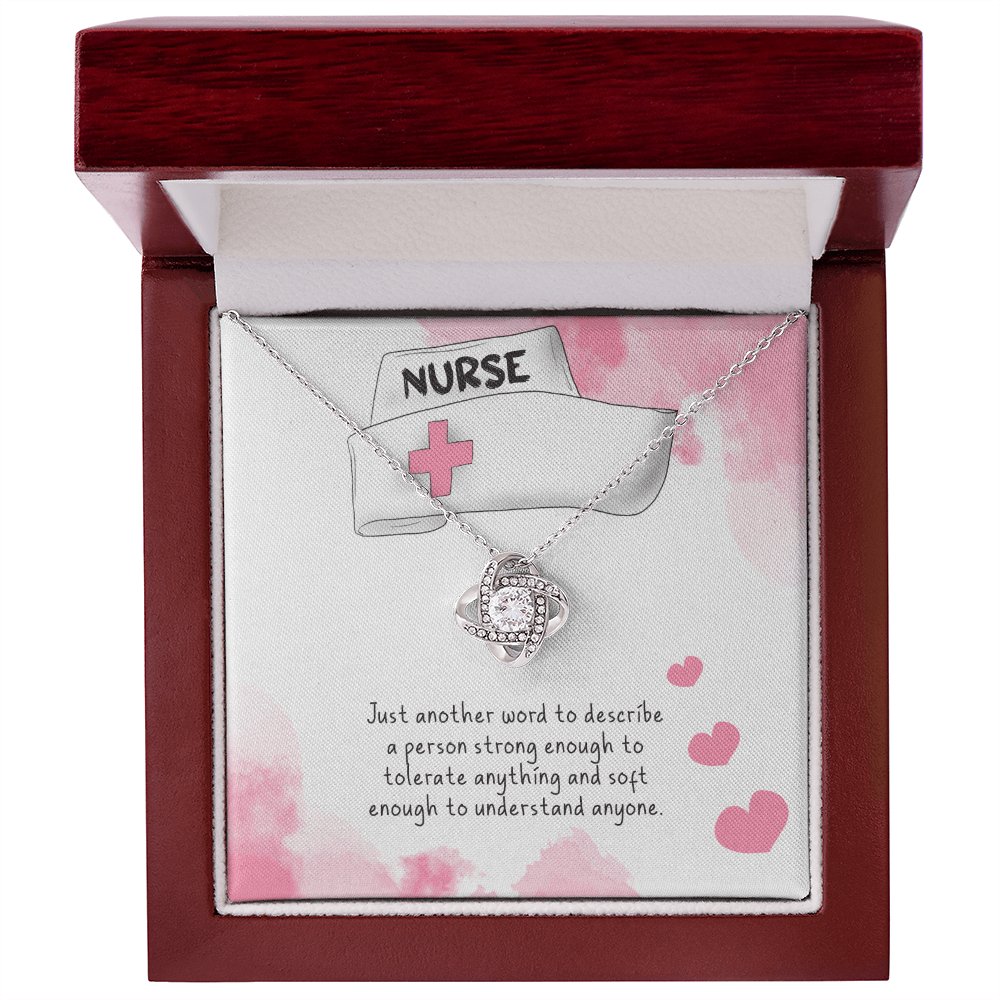 Personalized Gift For Nurse - Strong Enough - Love Knot Necklace - Celeste Jewel