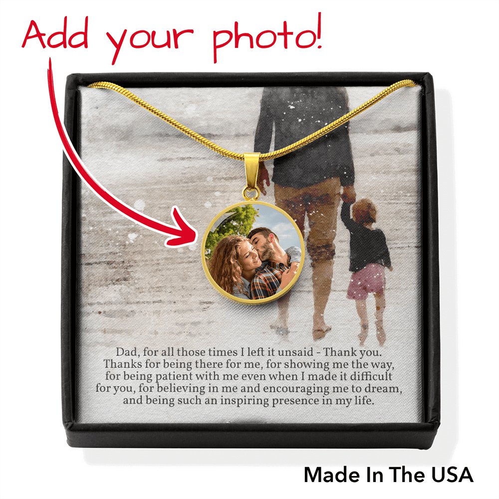 Personalized Photo Necklace For Dad - Father's Day Gift - Buyer Upload Circle Necklace - Celeste Jewel