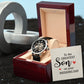 Personalized Wedding Day Gift For Son - Men's Skeleton Watch - Celeste Jewel