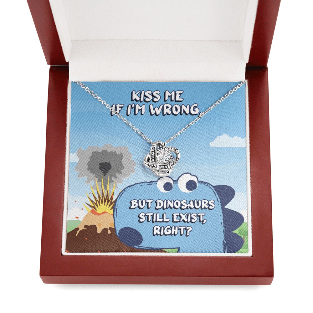 Pickup Line Gift For Her - Dinosaurs - Love Knot Necklace - Celeste Jewel