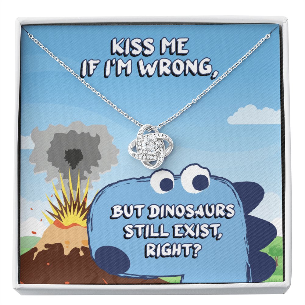 Pickup Line Gift For Her - Dinosaurs - Love Knot Necklace - Celeste Jewel