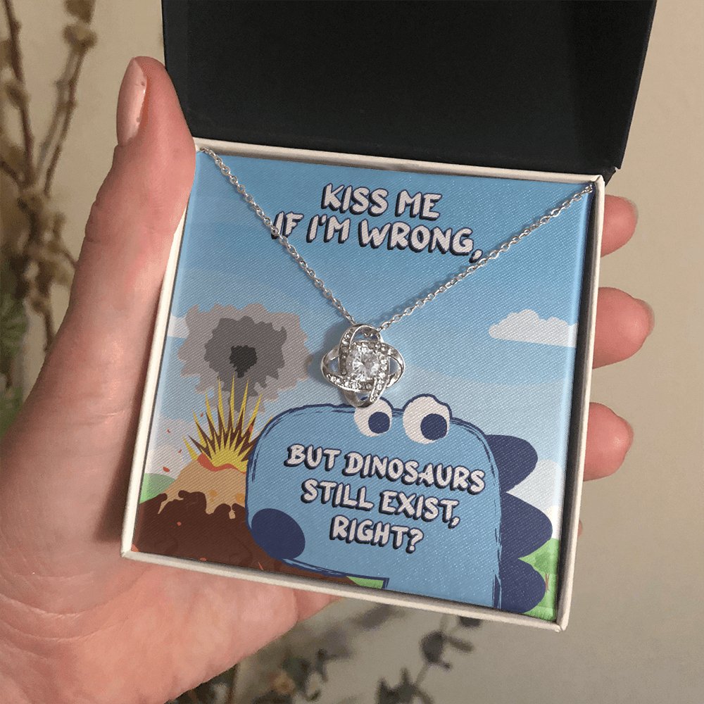 Pickup Line Gift For Her - Dinosaurs - Love Knot Necklace - Celeste Jewel