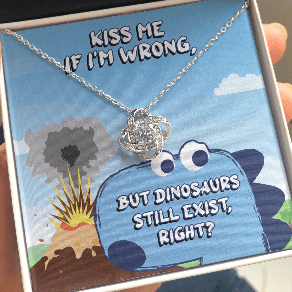 Pickup Line Gift For Her - Dinosaurs - Love Knot Necklace - Celeste Jewel