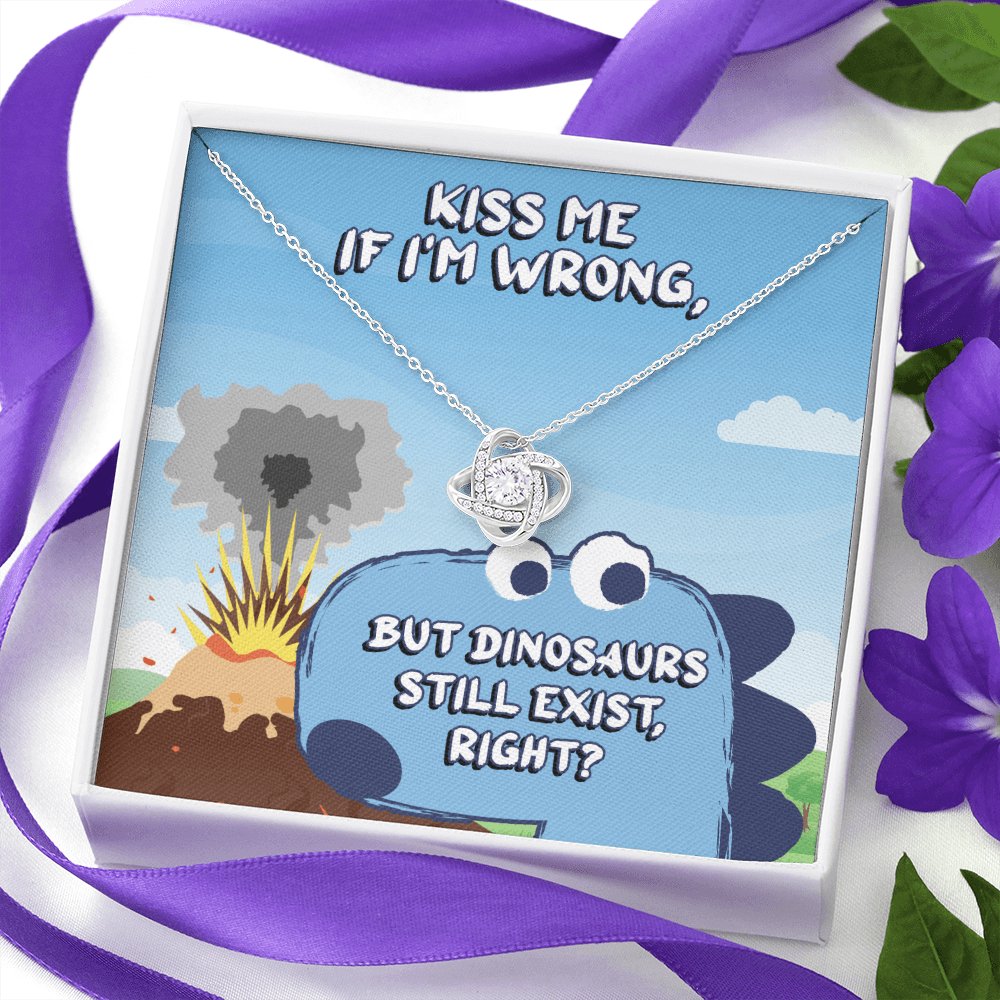 Pickup Line Gift For Her - Dinosaurs - Love Knot Necklace - Celeste Jewel