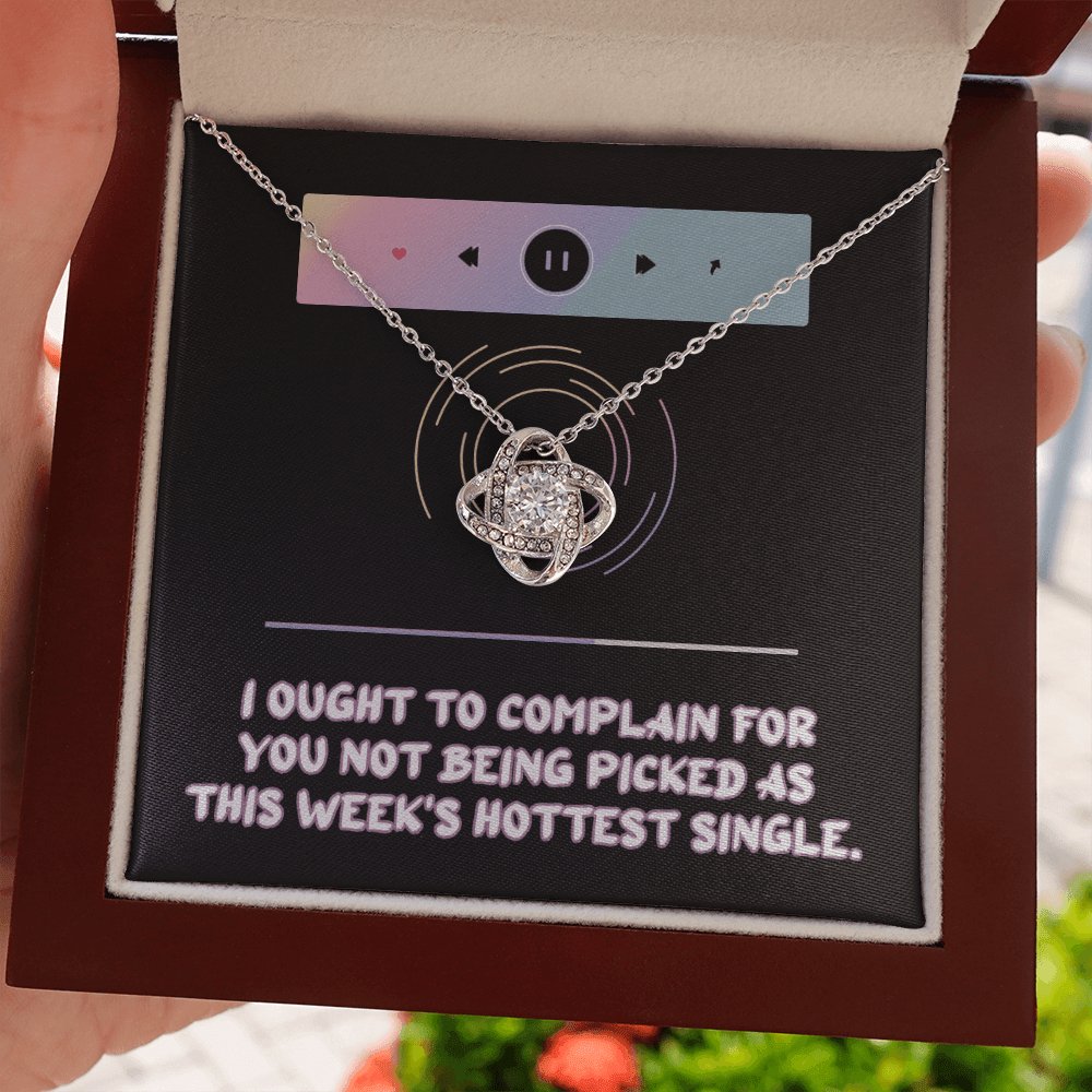 Pickup Line Gift For Her - This Week's Hottest Single - Love Knot Necklace - Celeste Jewel