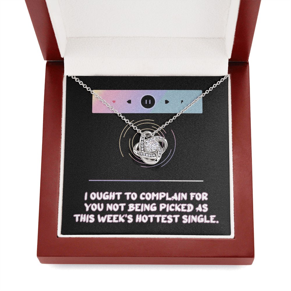 Pickup Line Gift For Her - This Week's Hottest Single - Love Knot Necklace - Celeste Jewel